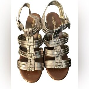 Mossimo Supply Company Women’s Silver Woven Wedges Size 9